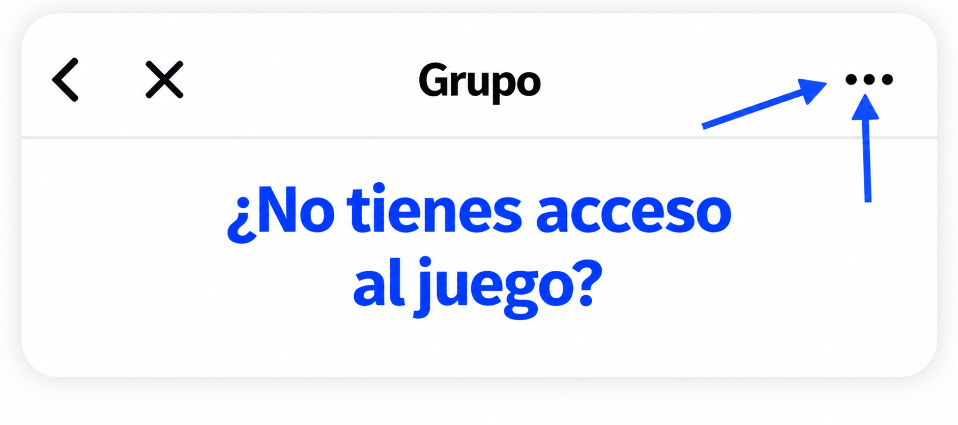 Las flechas señalan los tres puntos de la esquina superior derecha.